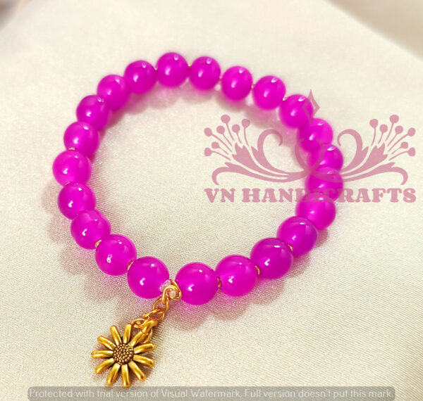 GLASS BEAD CHARM BRACELET - HCBT1002_RP01
