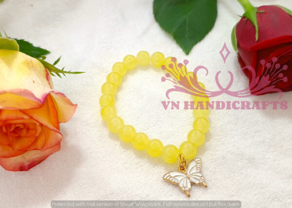 GLASS BEAD CHARM BRACELET - HCBT1002_YELLOW01