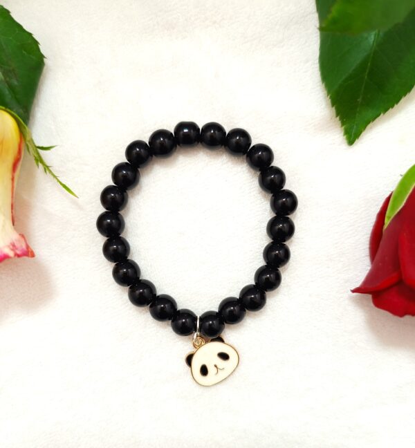 GLASS BEAD CHARM BRACELET - HCBT1002_BLACK01