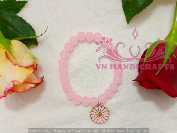 GLASS BEAD CHARM BRACELET - HCBT1002_PINK02