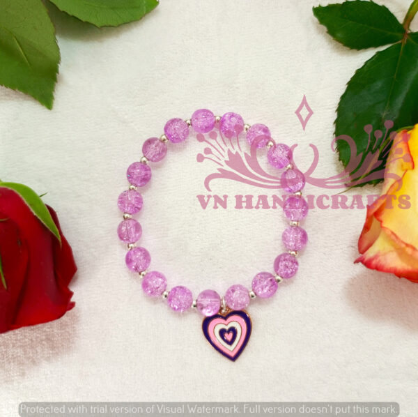 CRACKLE BEAD CHARM BRACELET - HCBT1002_PURPLE03