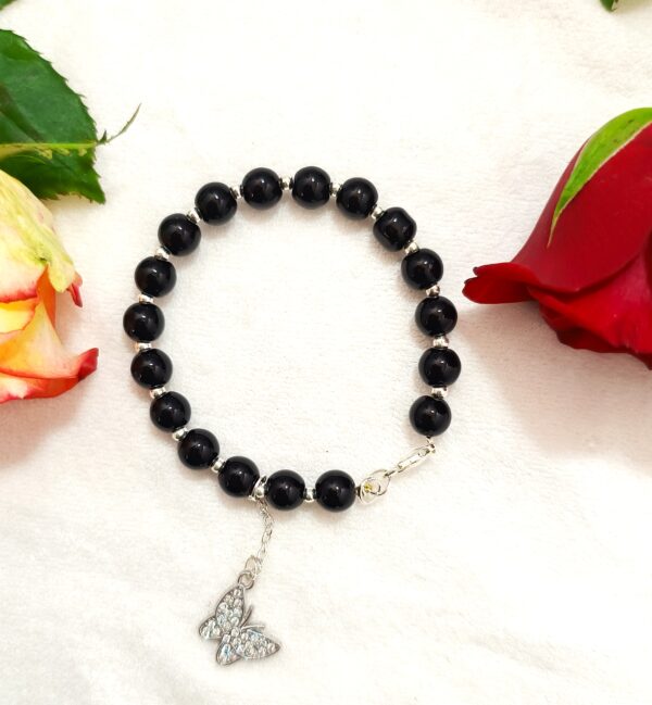 GLASS BEAD CHARM BRACELET - HCBT1002_BLACK04