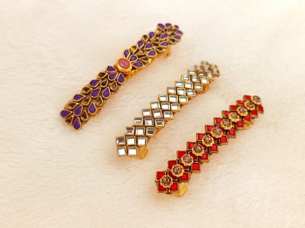 KUNDAN STONE HAIR CENTER CLIP - HCC1055_HCC1056_HCC1057