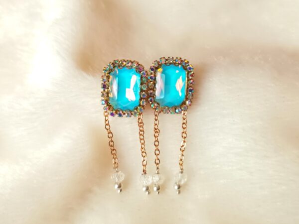 SILK THREAD WITH KUNDAN STONE EARRINGS