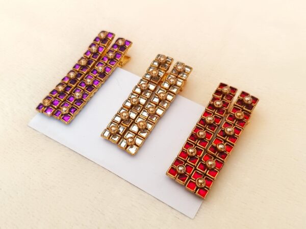 KUNDAN STONE HAIR ALLIGATOR CLIP - HCC1052_HCC1053_HCC1054