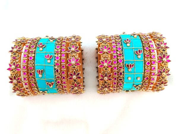 SILK THREAD BANGLES - BRIDAL SET- HCB1036