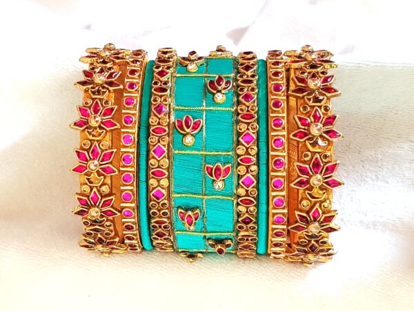 SILK THREAD BANGLES - BRIDAL SET- HCB1039
