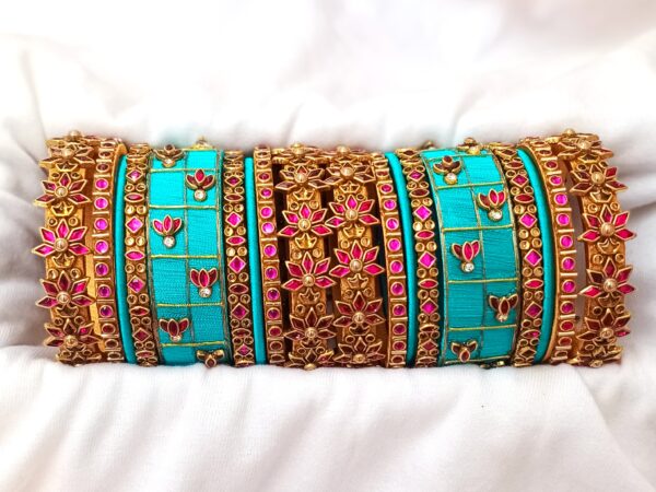 SILK THREAD BANGLES - BRIDAL SET- HCB1038